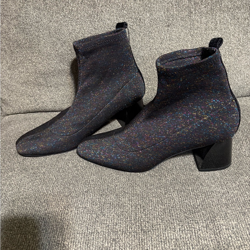 Zara Trafaluc Multicolor Textile 2.5"Heels Pump Pull on Ankle Boots 40(US9l